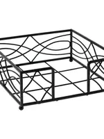 Boston International Metal Lunch Napkin Holder Caddy, Wave Black