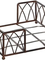 Boston International Arch Cocktail Napkin Holder Caddy, Aged Chestnut