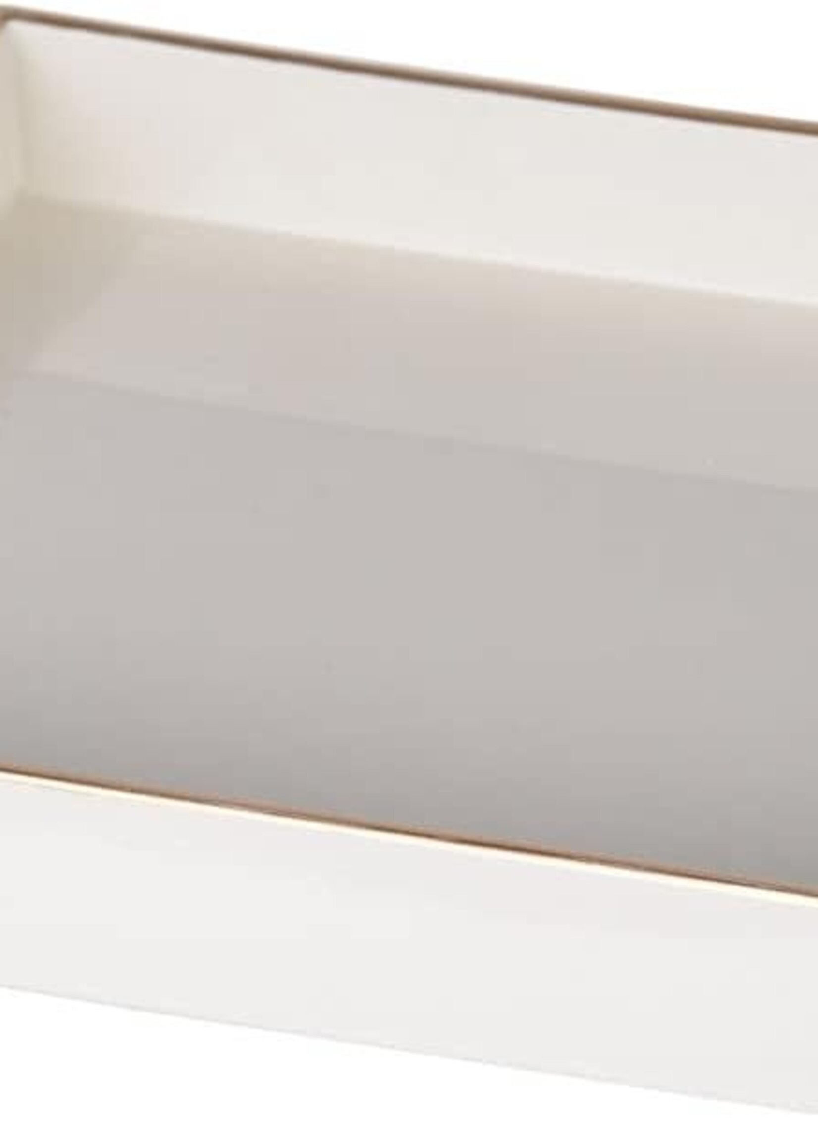 A&B Home Mimosa Square Tray - White, Gold