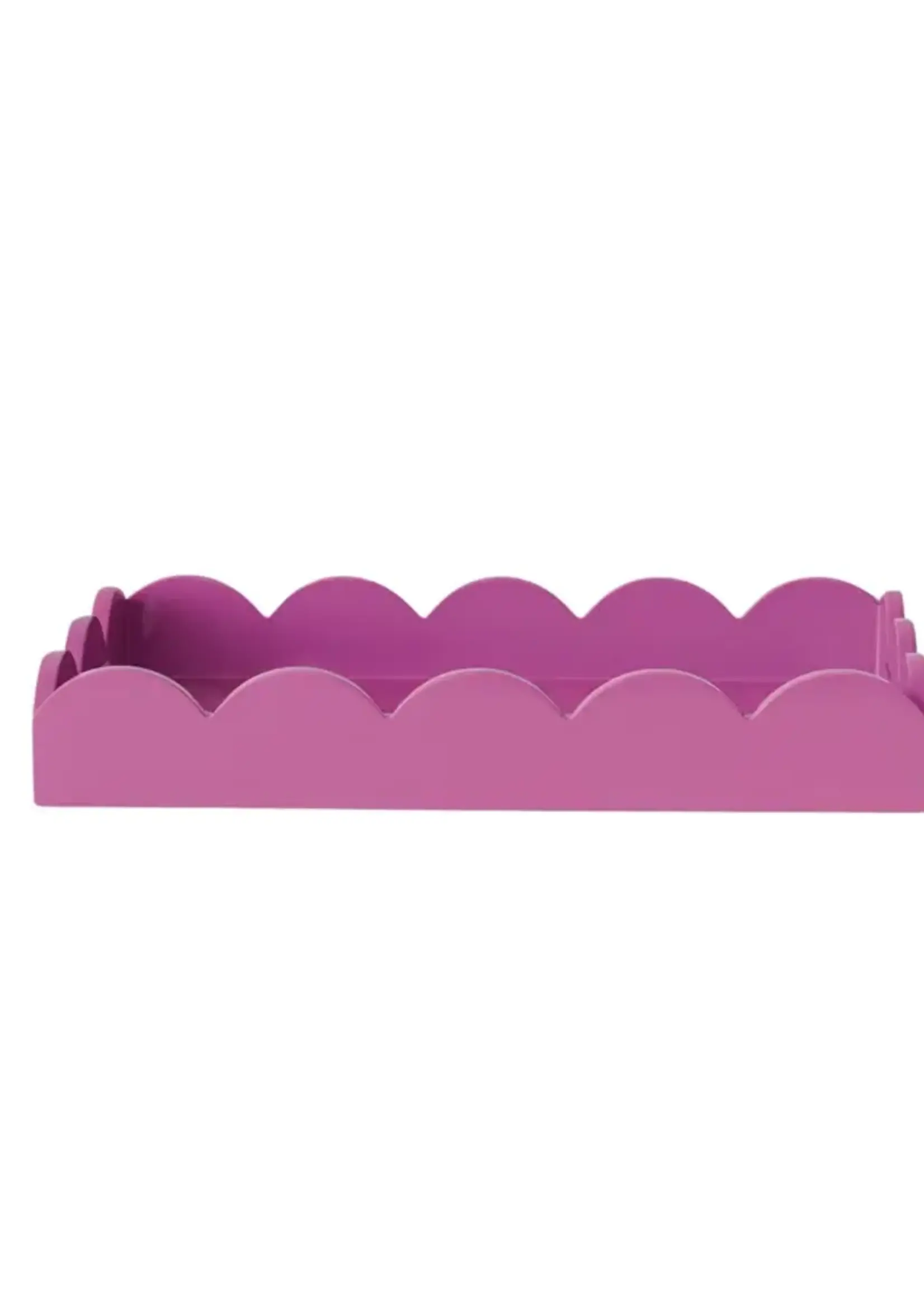 Creative Co-op Lacquered Scalloped Tray w/ Handles