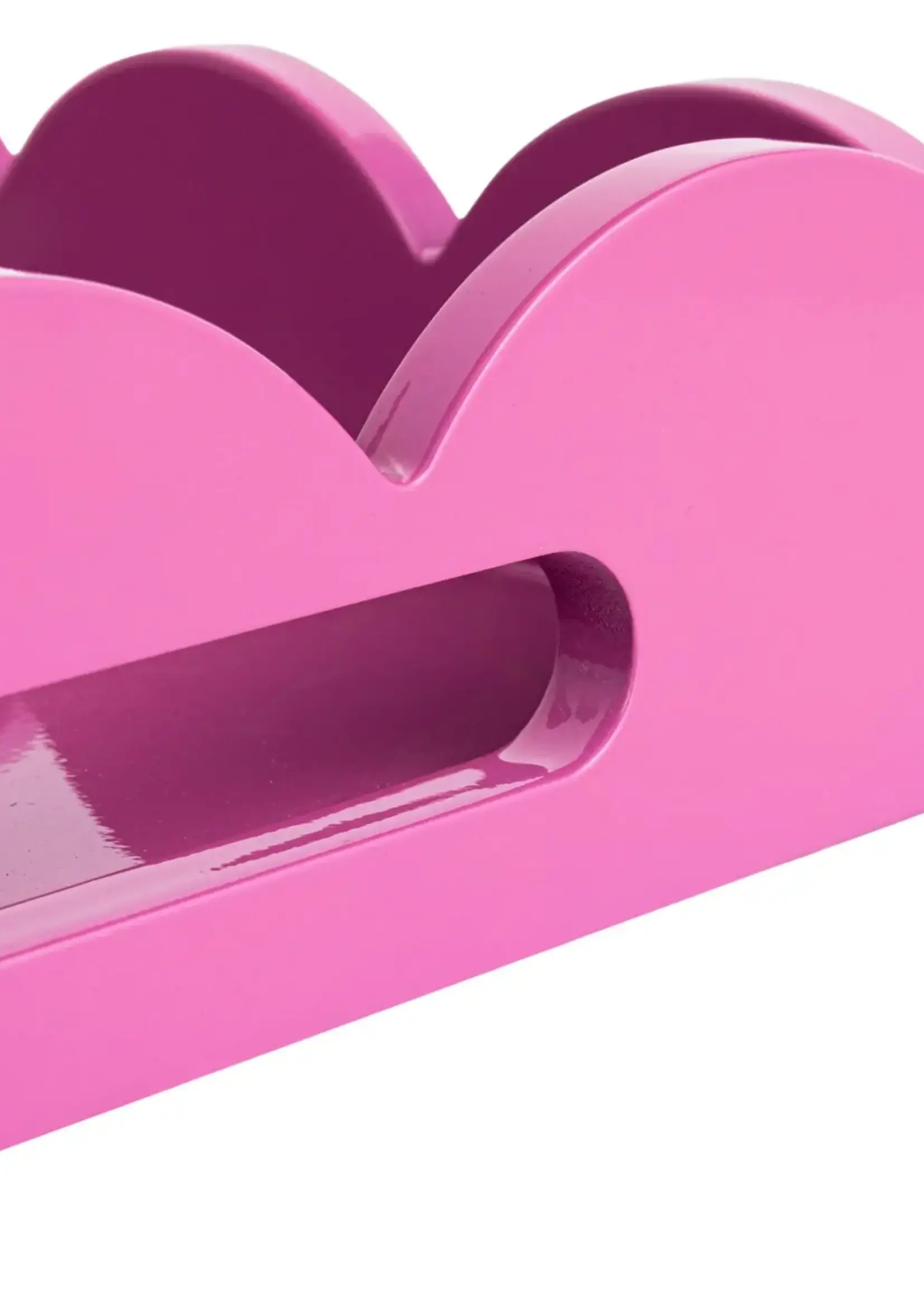 Creative Co-op Lacquered Scalloped Tray w/ Handles
