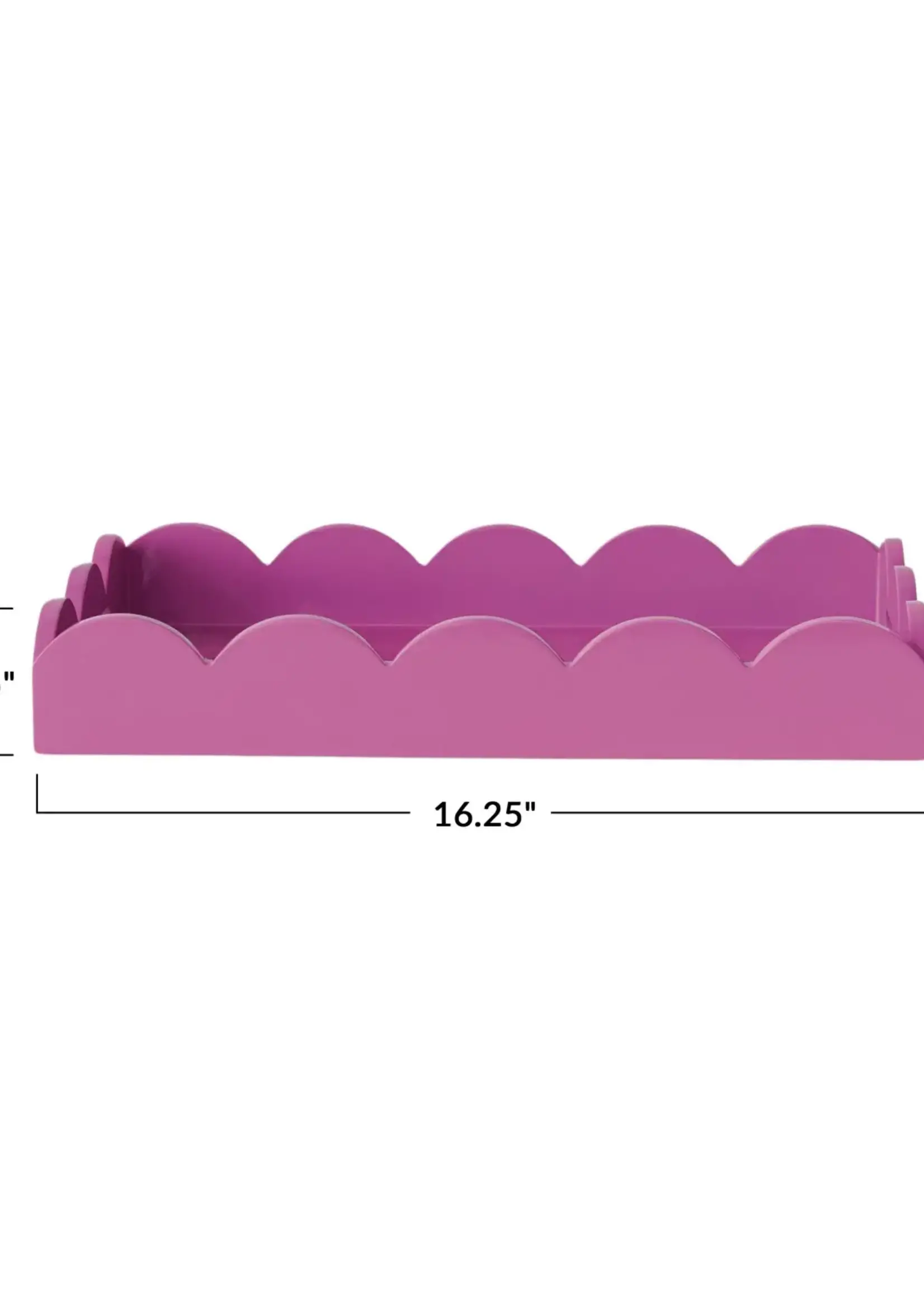 Creative Co-op Lacquered Scalloped Tray w/ Handles