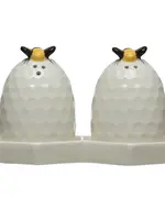 Creative Co-op Salt and Pepper Shakers with Plate, Set of 3