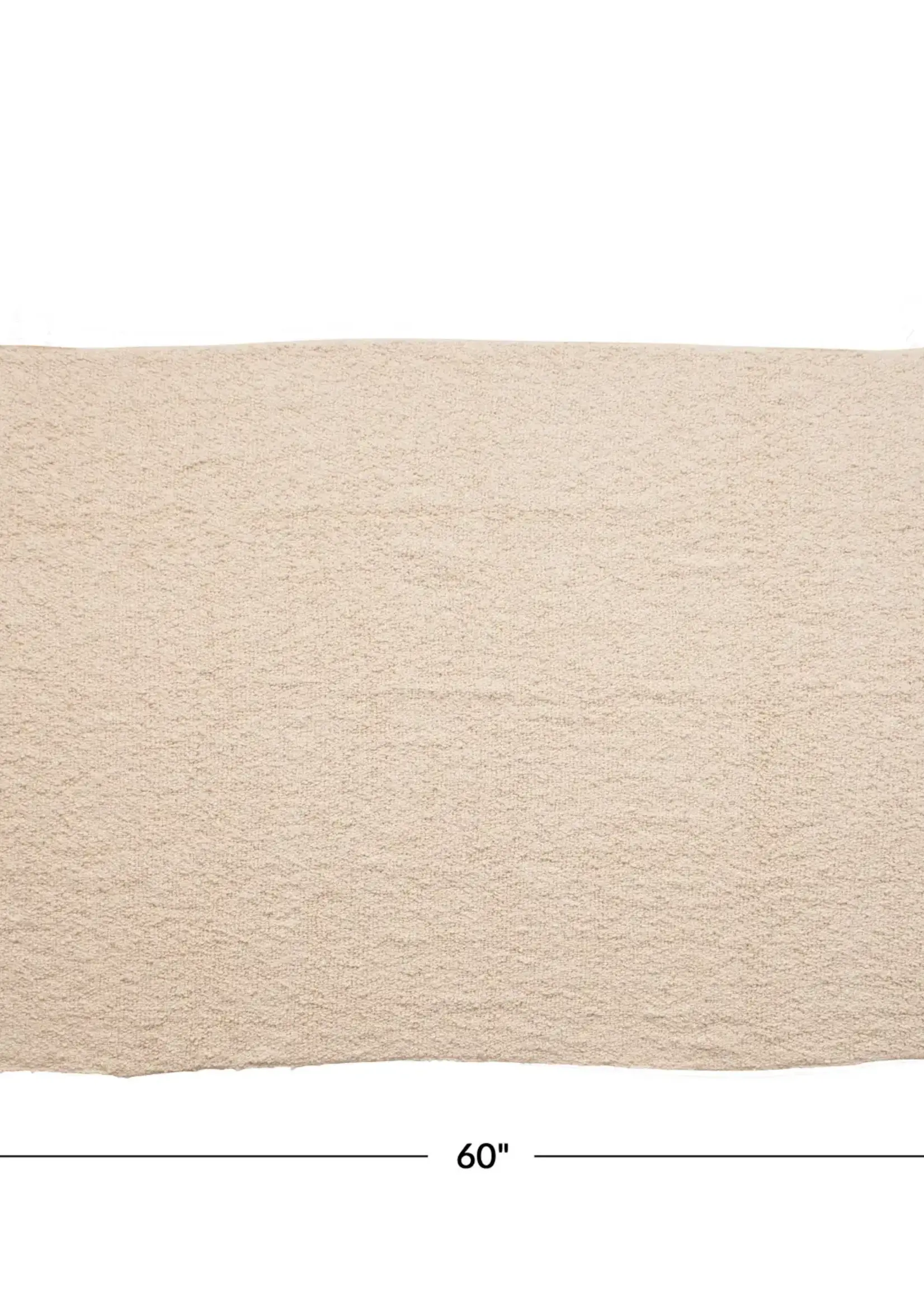 Creative Co-op Cotton Throw w Fringe, Cream
