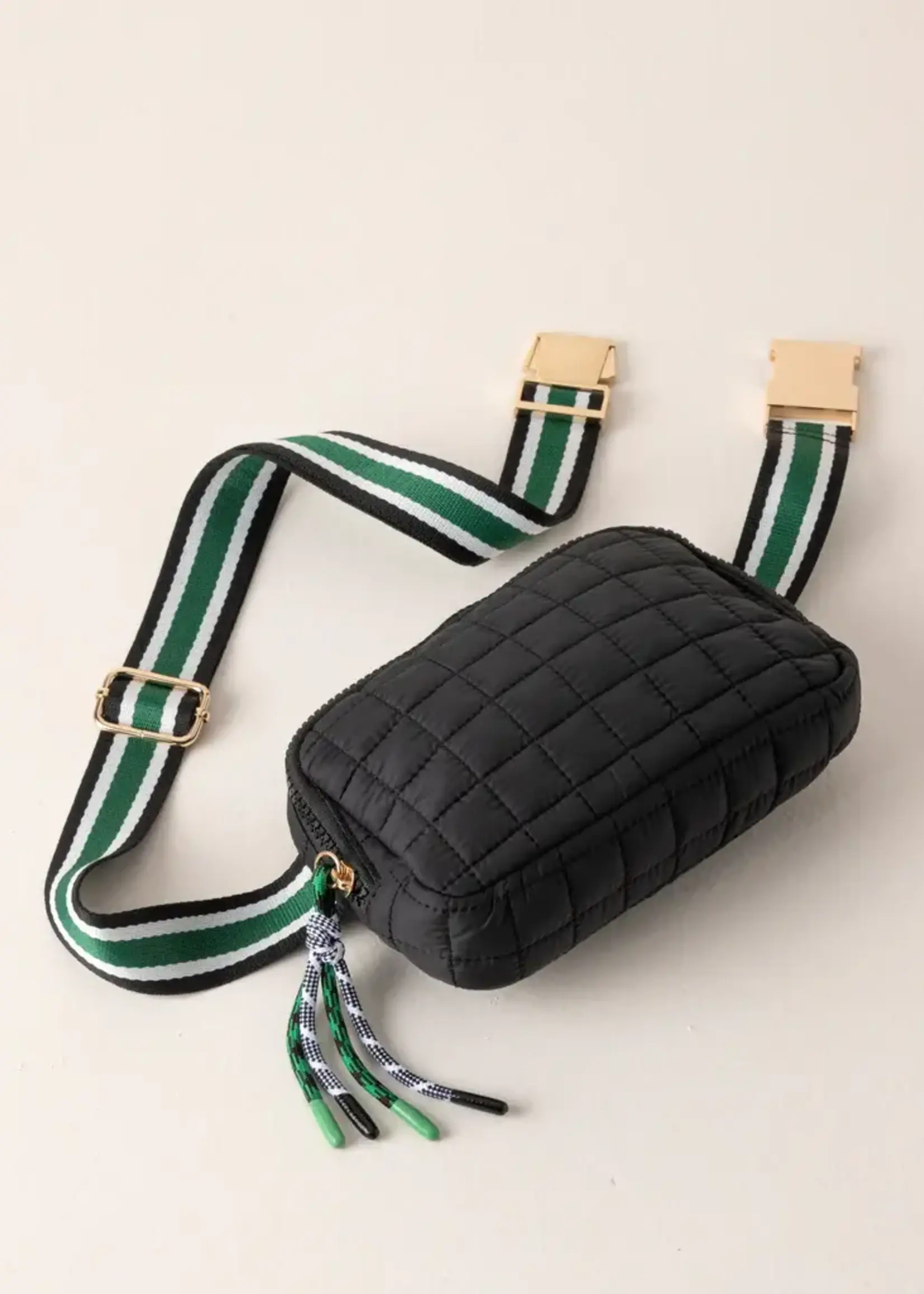 Shiraleah Shiraleah Ezra Quilted Nylon Belt Bag, Black