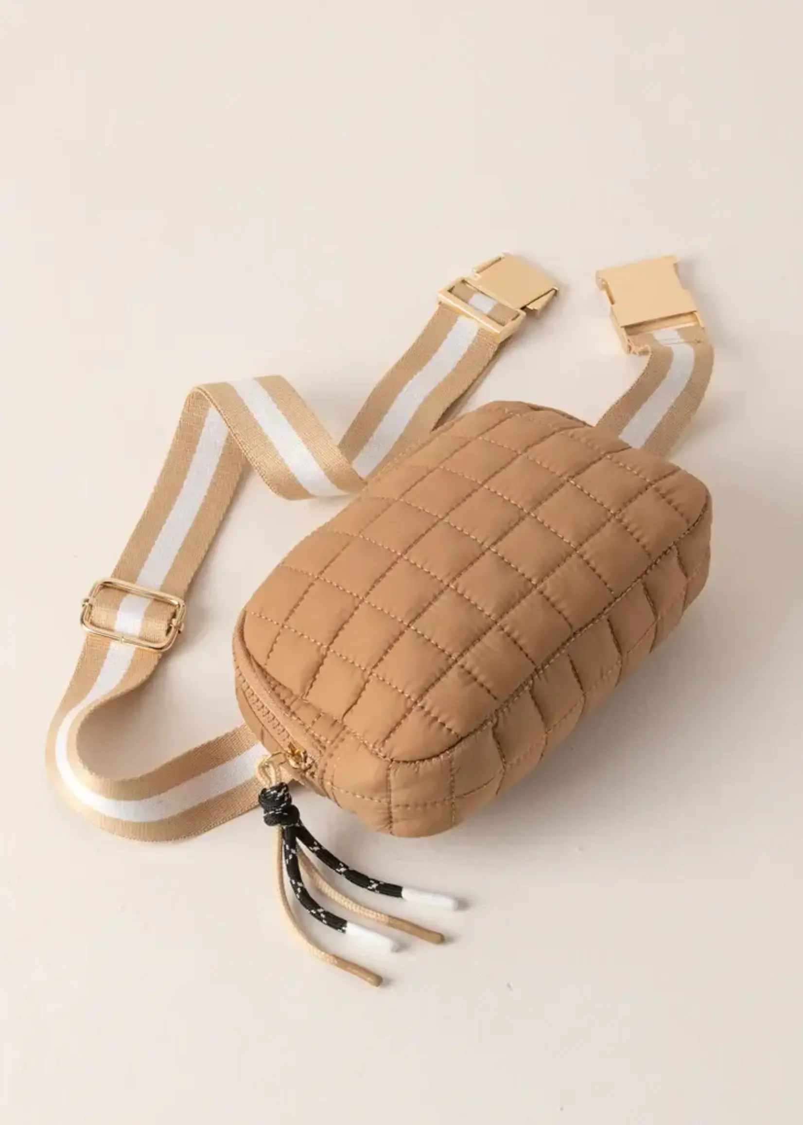 Shiraleah Shiraleah Ezra Quilted Nylon Belt Bag, Tan