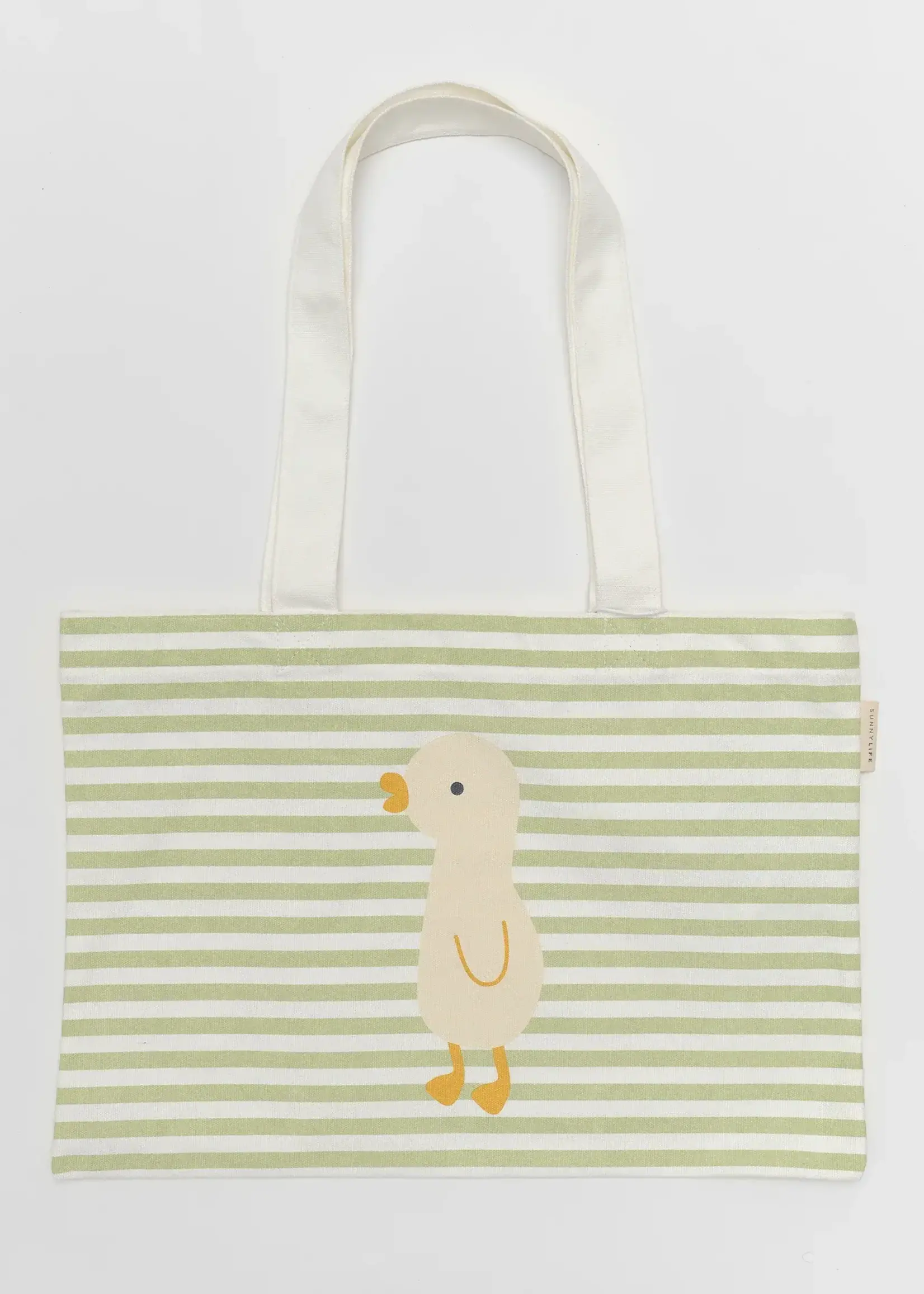 Sunnylife S51KCBGR Kids Canvas Beach Bag Duck Sage Stripe
