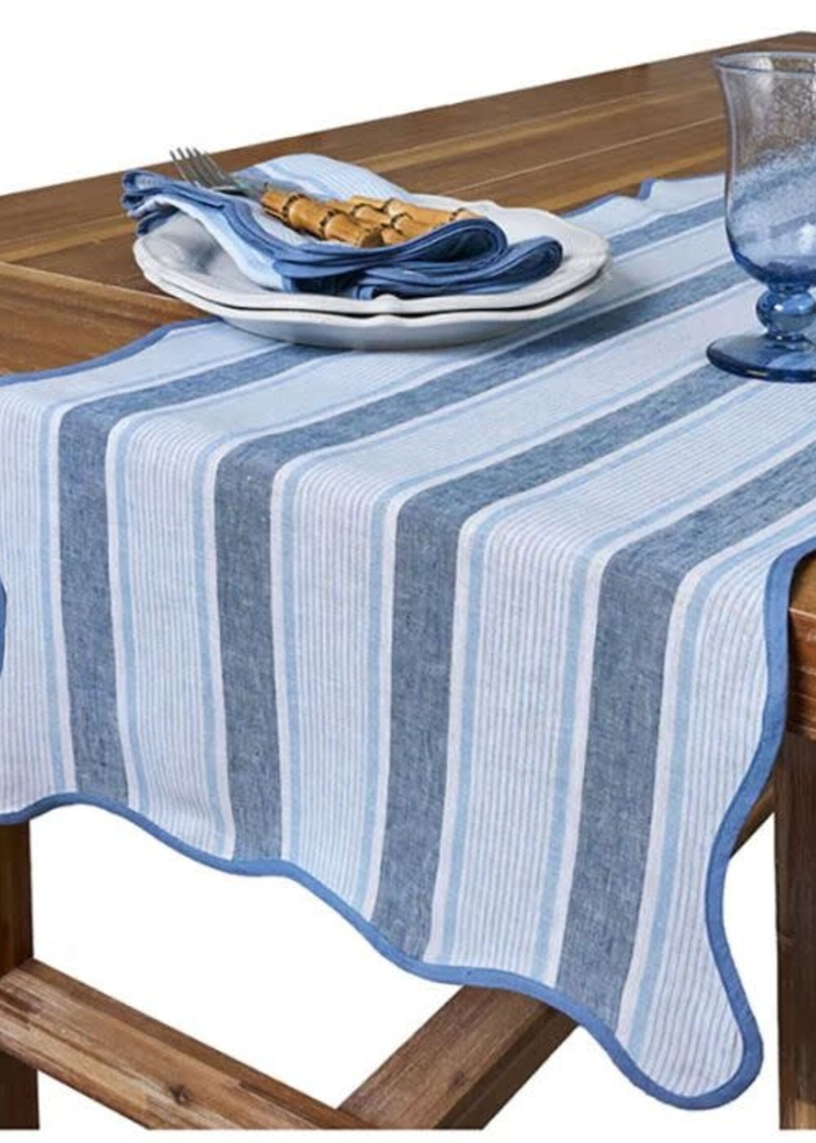 Juliska Cabana Stripe 18" x 90" Table Runner - Ocean