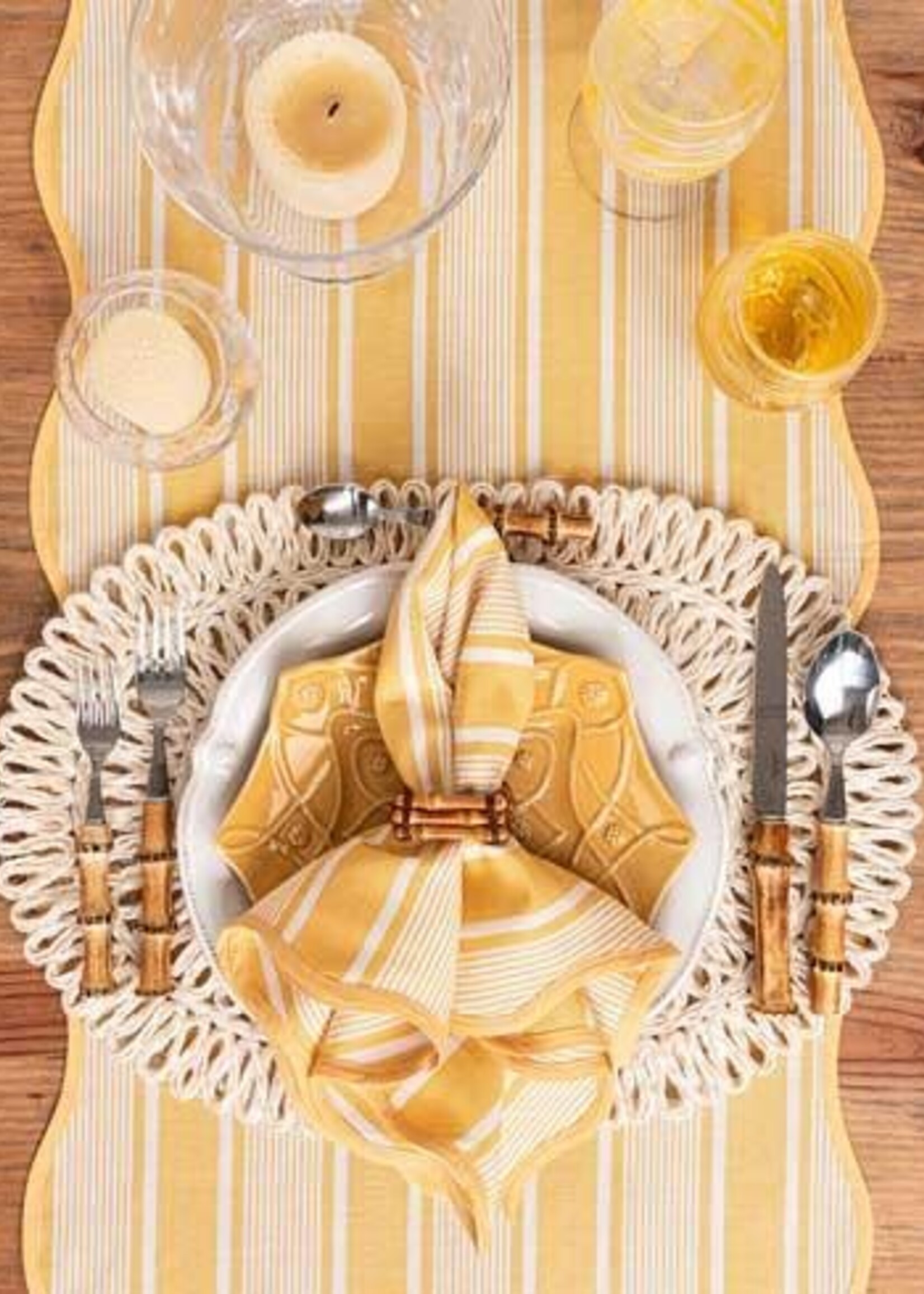 Juliska Cabana Stripe 18" x 90" Table Runner - Sunshine