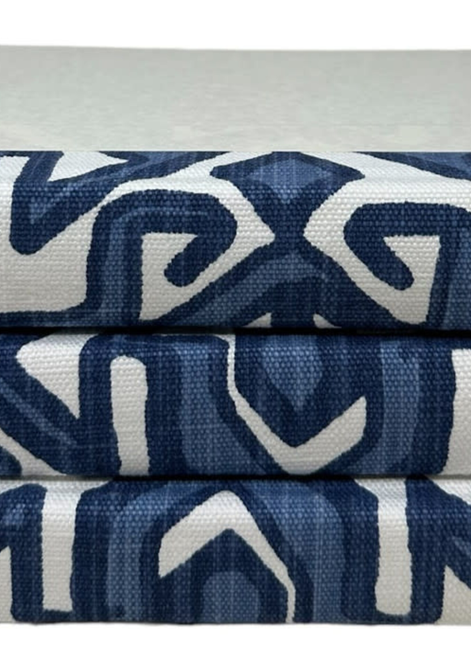 E. Lawrence Ltd. Bermuda Blue Geometric Fabric / Off-White Cover / 8.5"-9.5" | 3 ASST