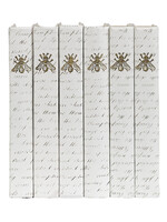 E. Lawrence Ltd. Gold Bee on Script Parchment / Off-White Cover / 8.5" | 6 ASST