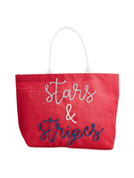 Mud Pie Red 4Th Of July Sparkle Tote Bag