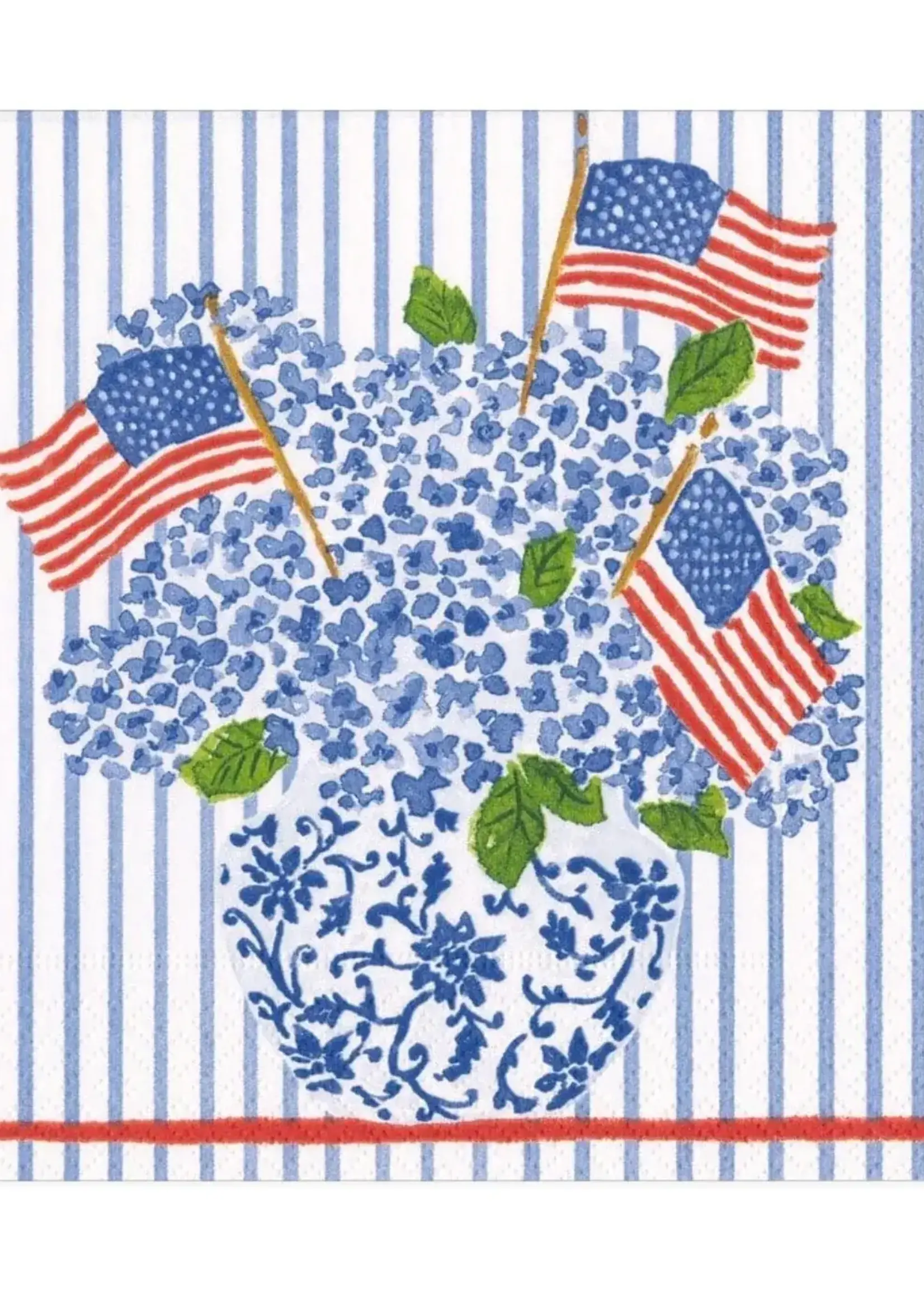 Caspari Caspari - FLAGS AND HYDRANGEAS - NAPKIN LUNCHEON
