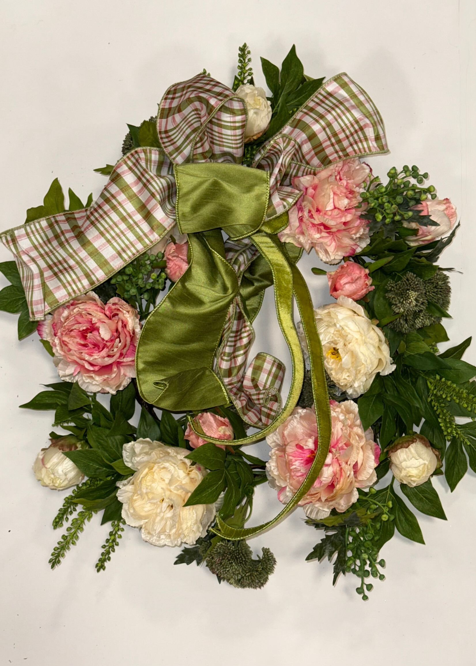 Pink & Green Floral Wreath
