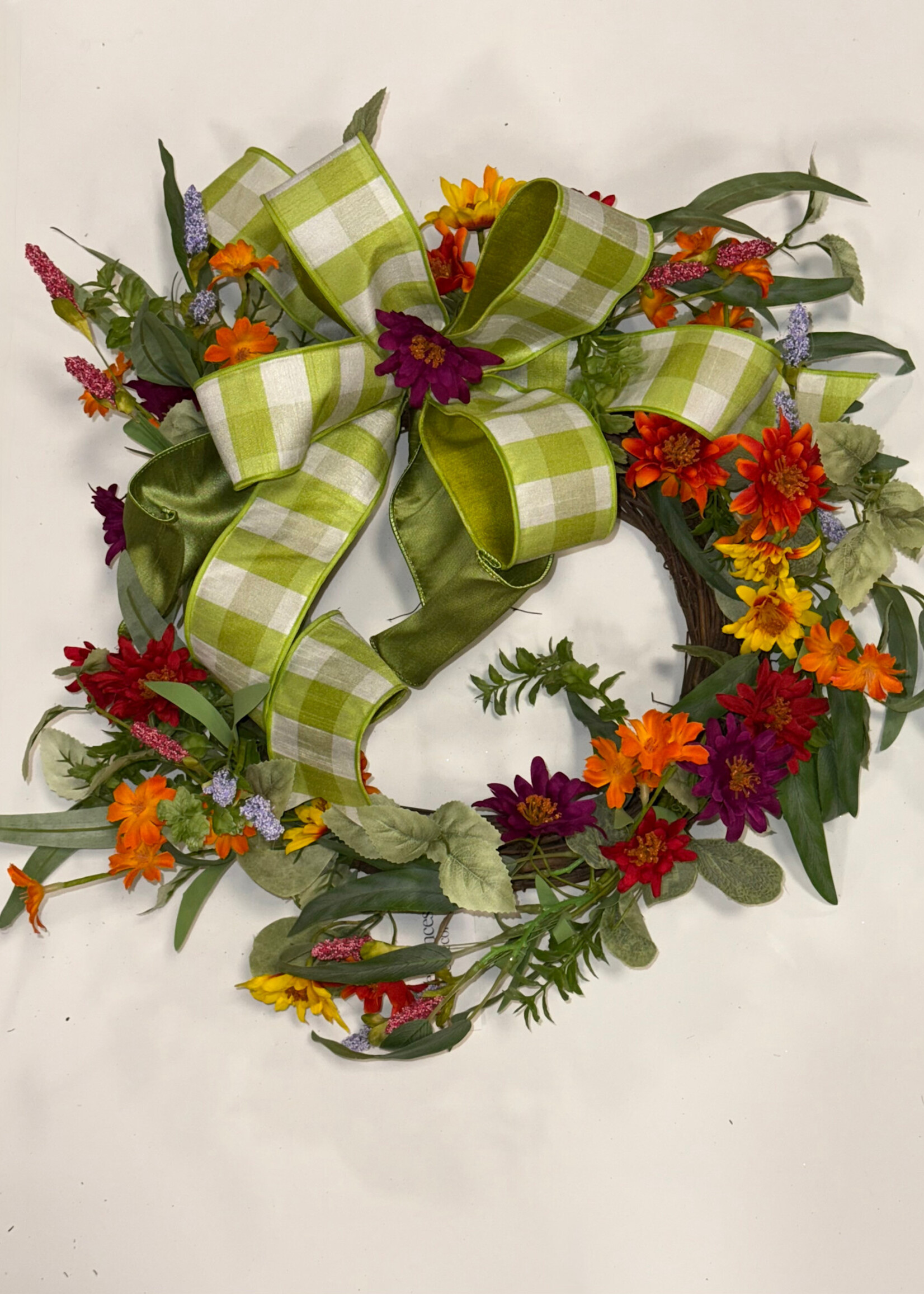 Summer Wreath w/Green Bow