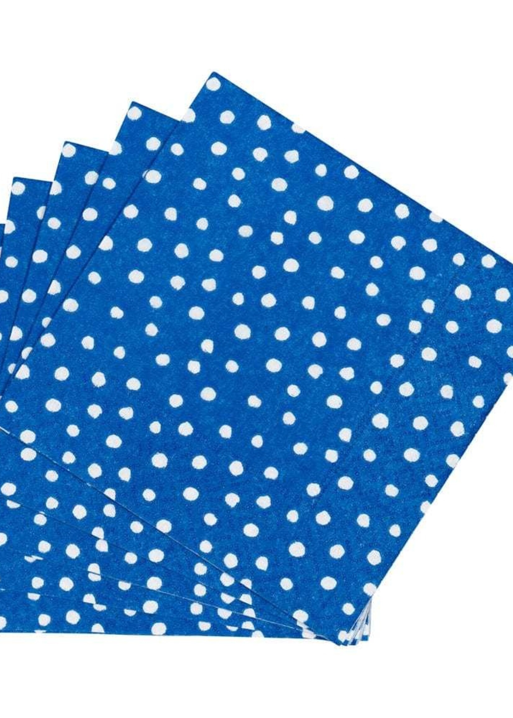 Caspari Caspari - SMALL DOTS ROYAL BLUE - NAPKIN COCKTAIL - 9506C