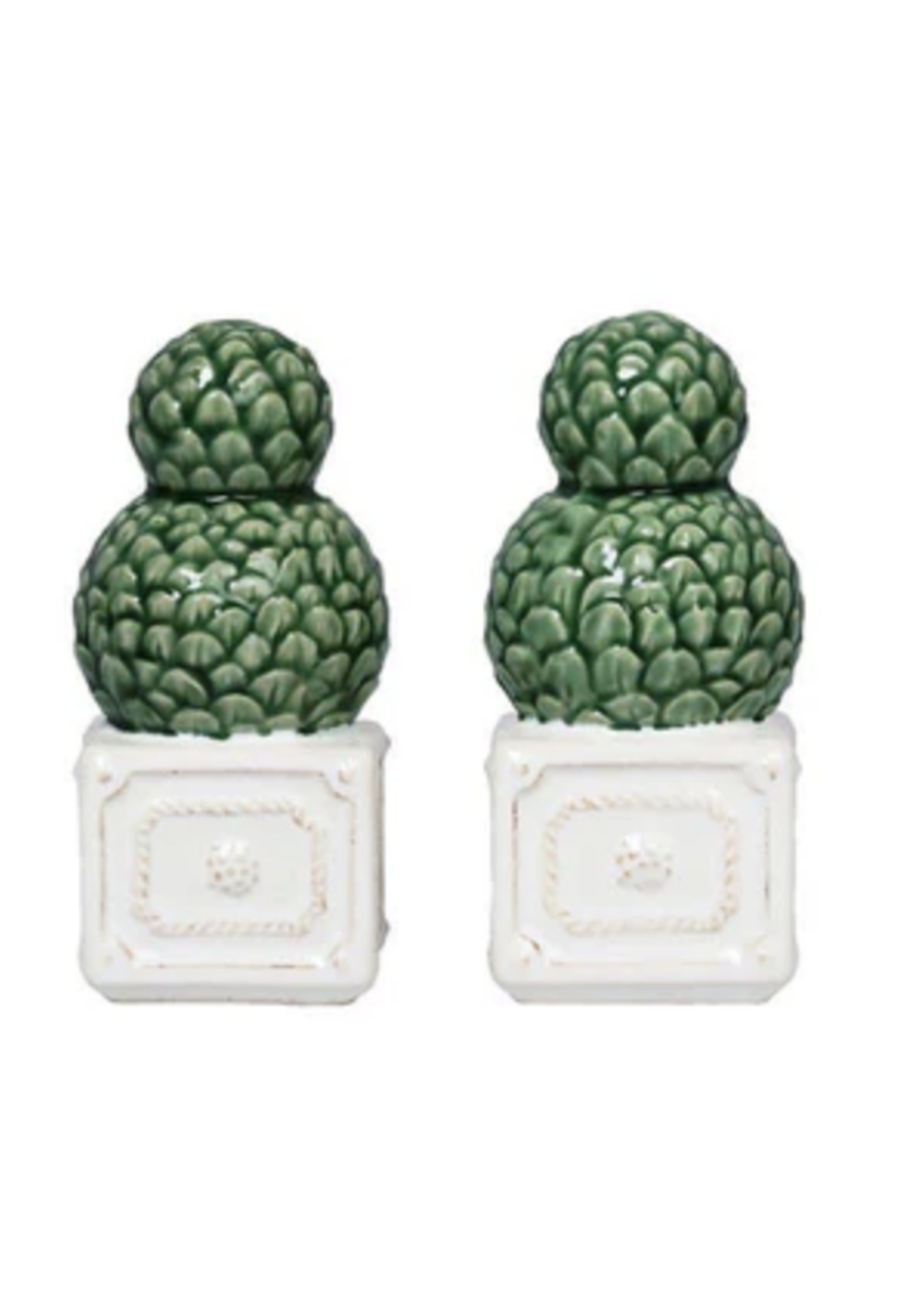 Juliska JA154/W Berry & Thread Topiary Salt and Pepper Set Whitewash Topiary