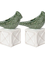Juliska JA159S2/W Berry & Thread Bird Topiary Candlestick Set/2