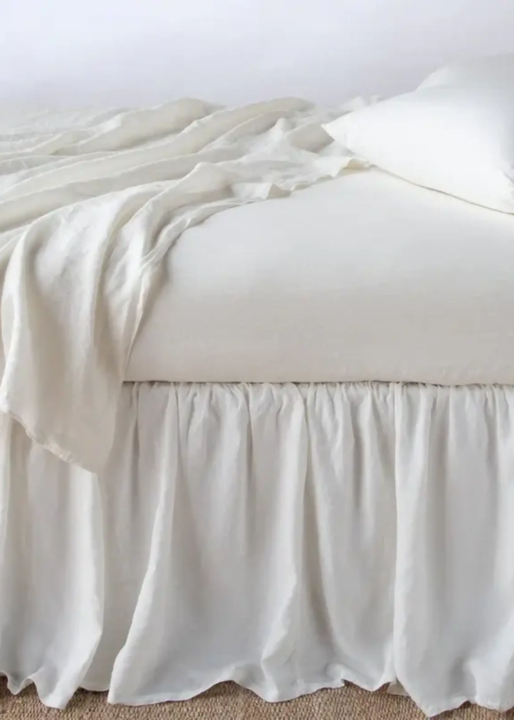 Bella Notte Bella Notte Linen Full-Queen Bed Skirt Winter White