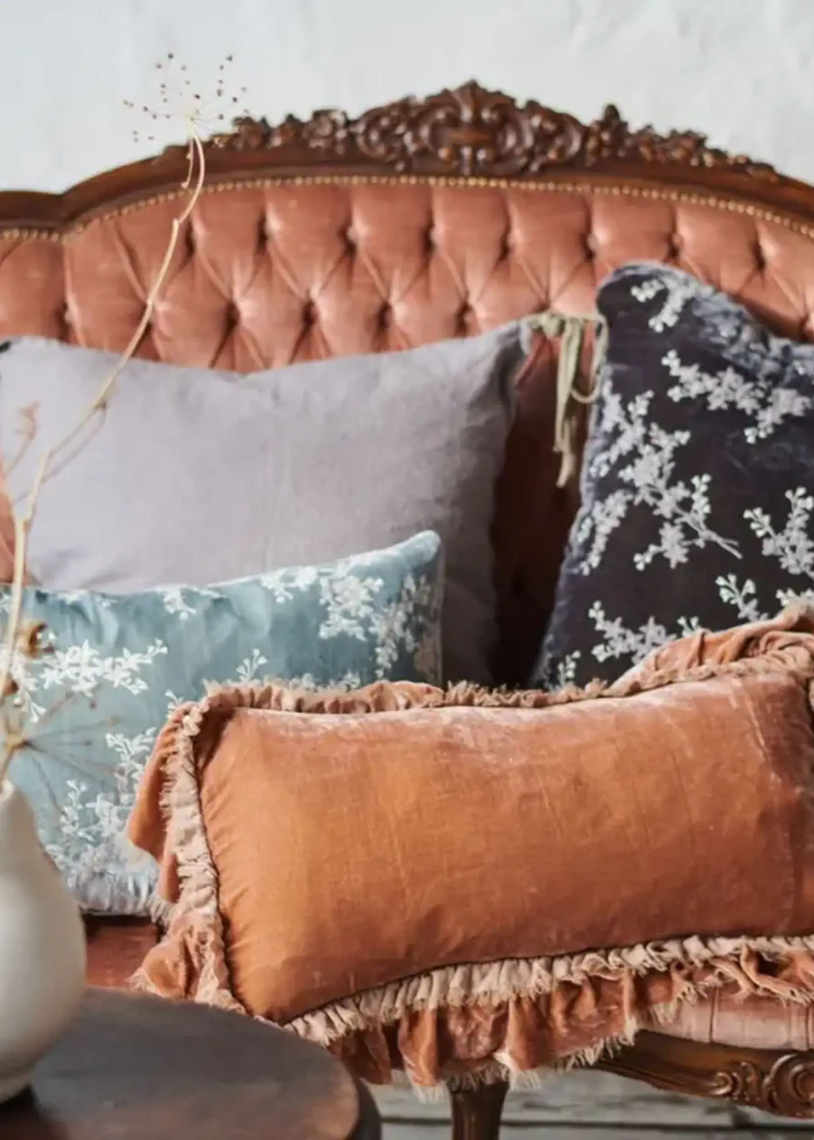 Bella Notte Bella Notte Loulah Accent Throw Pillow Moonlight Raw Edge