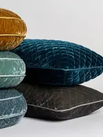 Bella Notte Bella Notte Silk Velvet Quilted Lumbar Moonlight