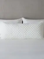 Bella Notte Bella Notte Silk Velvet Quilted Lumbar Pillow Winter White