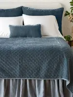 Bella Notte Bella Notte Silk Velvet Quilted Queen Coverlet Mineral