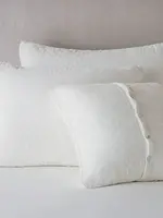 Bella Notte Bella Notte Silk Velvet Quilted Euro Sham Winter White