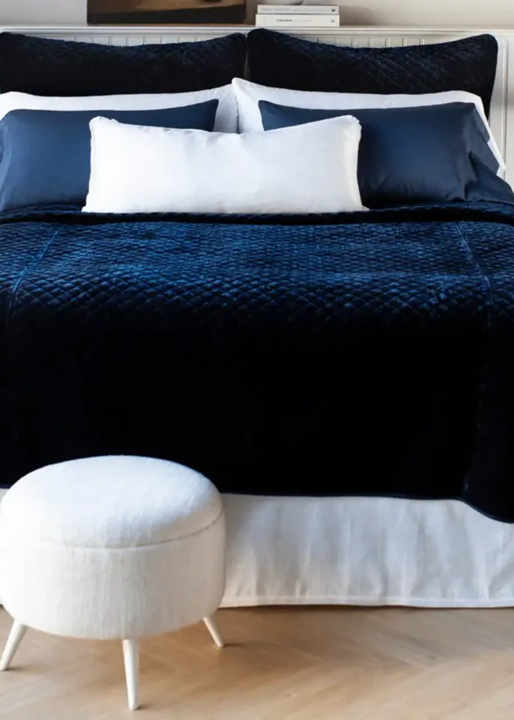 Bella Notte Bella Notte Silk Velvet Quilted King Coverlet Cenote