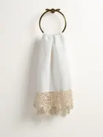 Bella Notte Frida Guest Towel with Lace Trim, WINTER WHITE