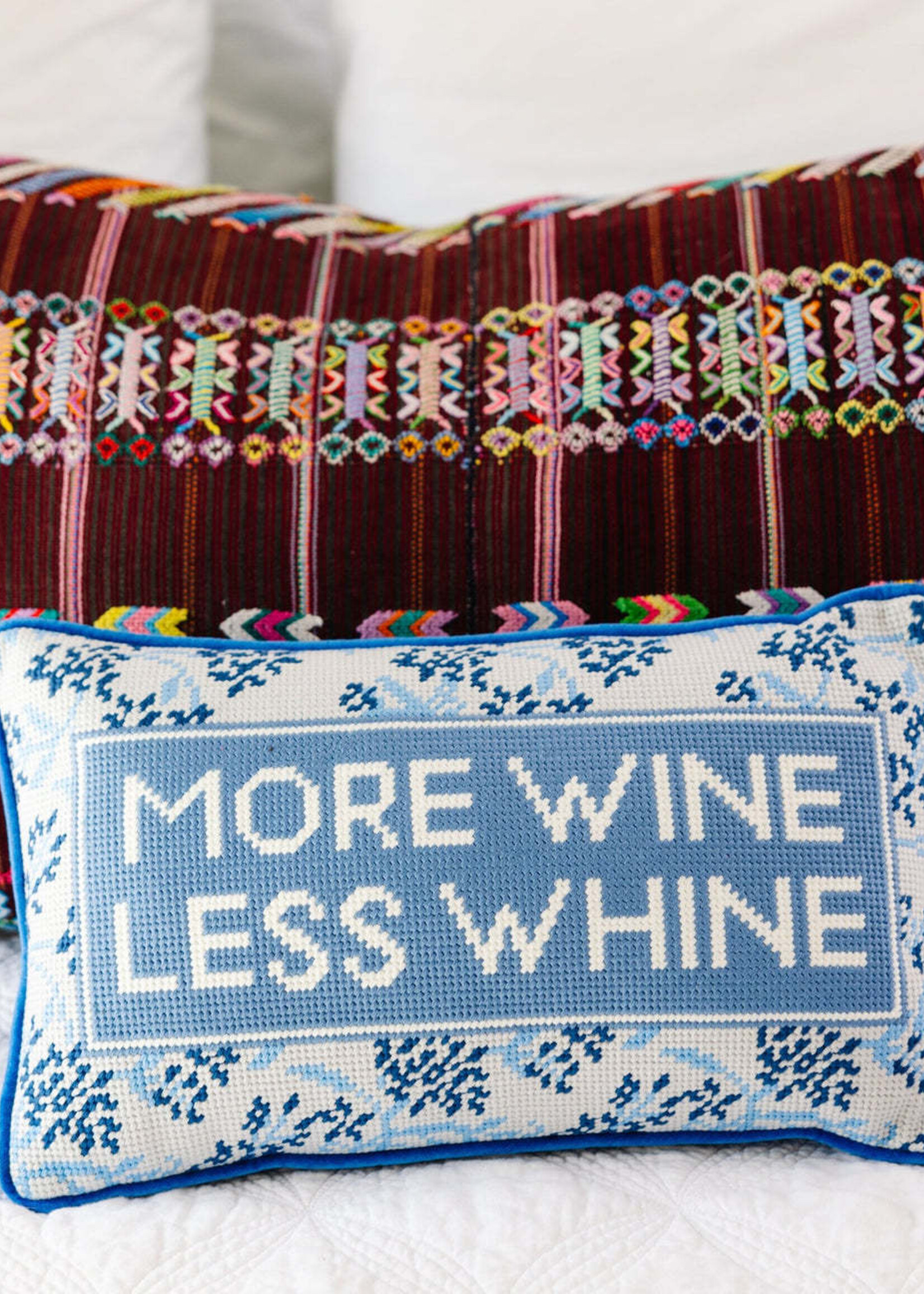 Furbish Studio More Wine Needlepoint Pillow