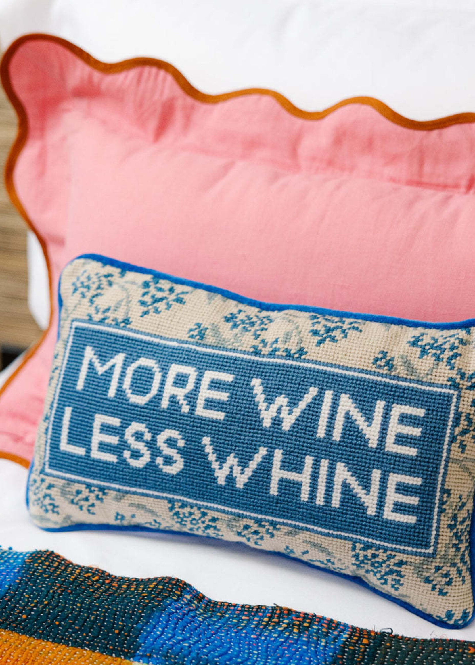 Furbish Studio More Wine Needlepoint Pillow