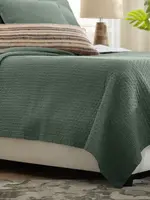 Lili Alessandra Dawn Diamond Herringbone Quilted Queen Coverlet Thunder