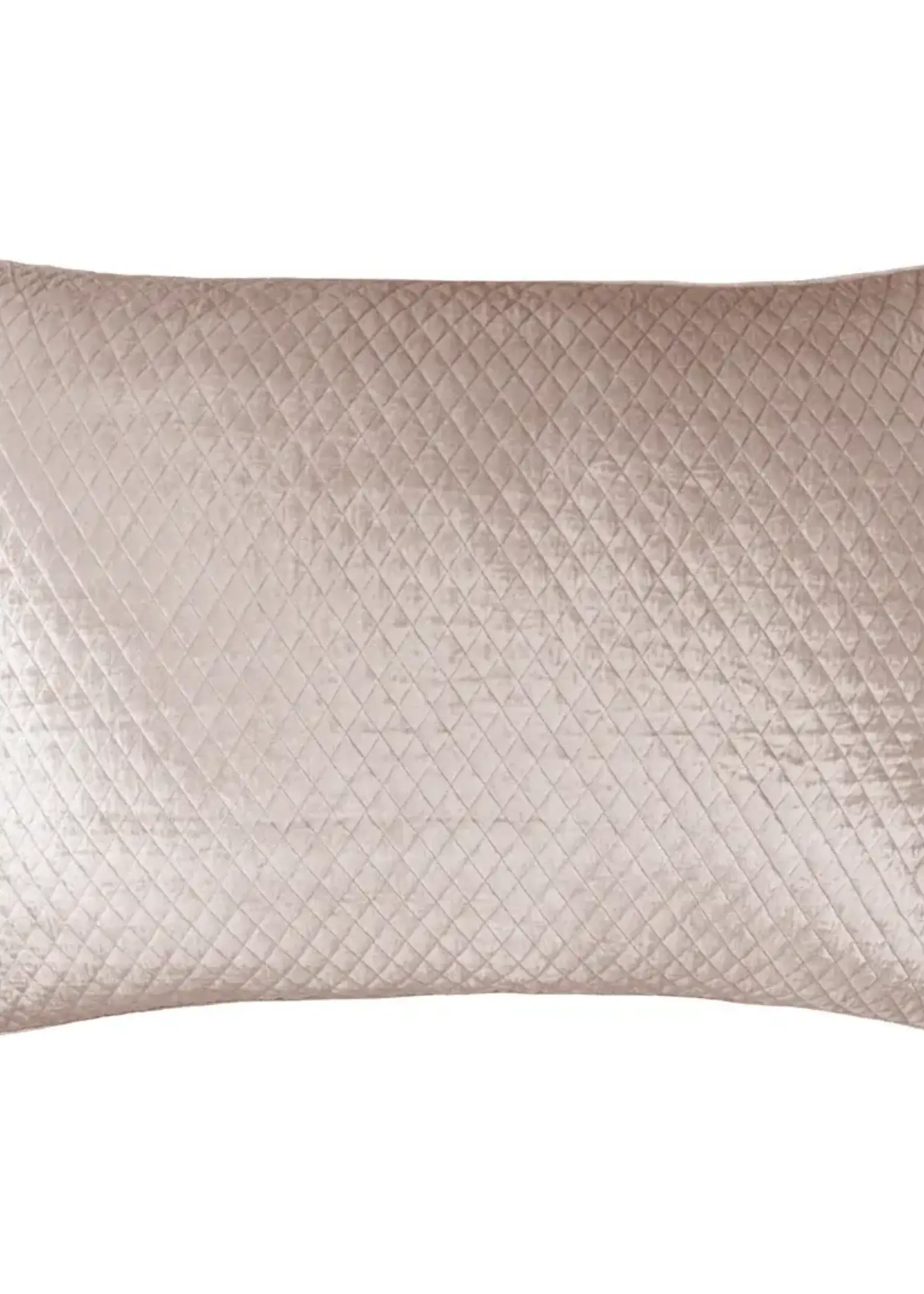 Lili Alessandra L2120XBL ENZO DIAMOND QUILTED LUXE EURO PILLOW BLUSH SILK VELVET 27X36