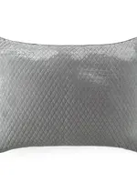 Lili Alessandra L2120XMS ENZO DIAMOND QUILTED LUXE EURO PILLOW MOONSTONE SILK VELVET 27