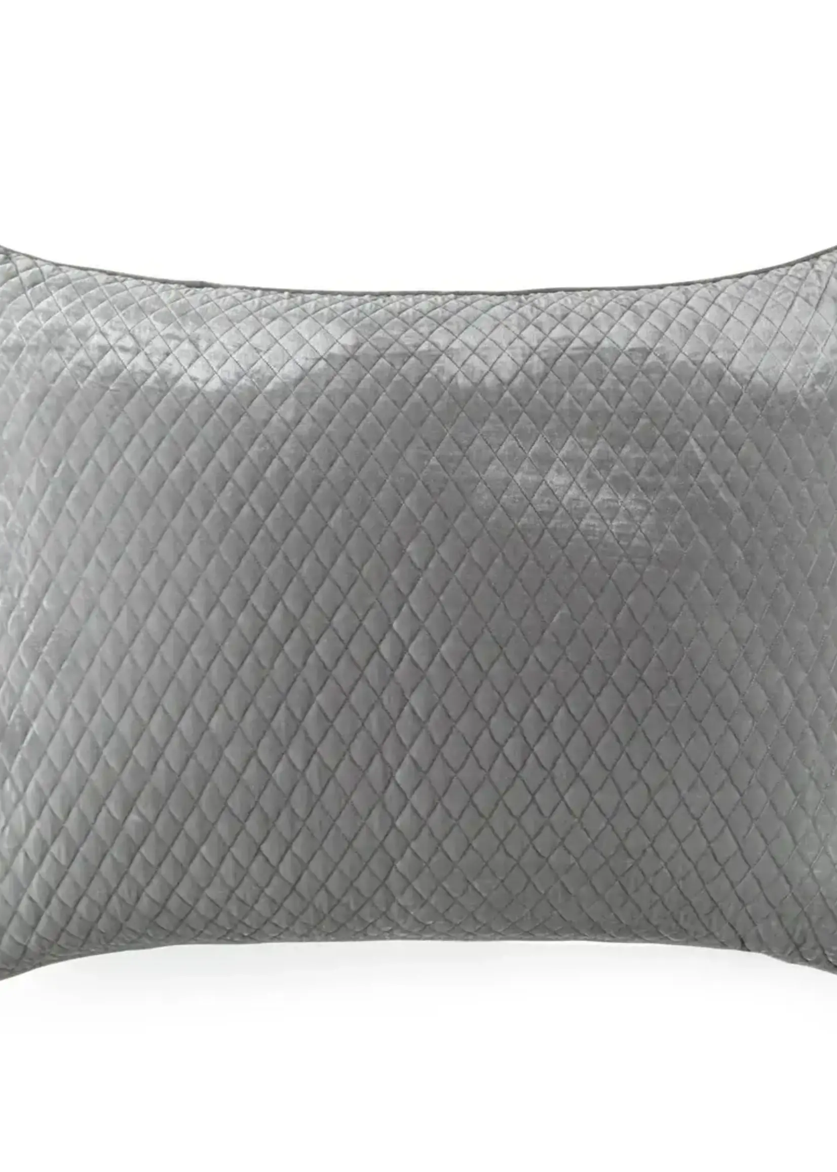 Lili Alessandra L2120XMS ENZO DIAMOND QUILTED LUXE EURO PILLOW MOONSTONE SILK VELVET 27