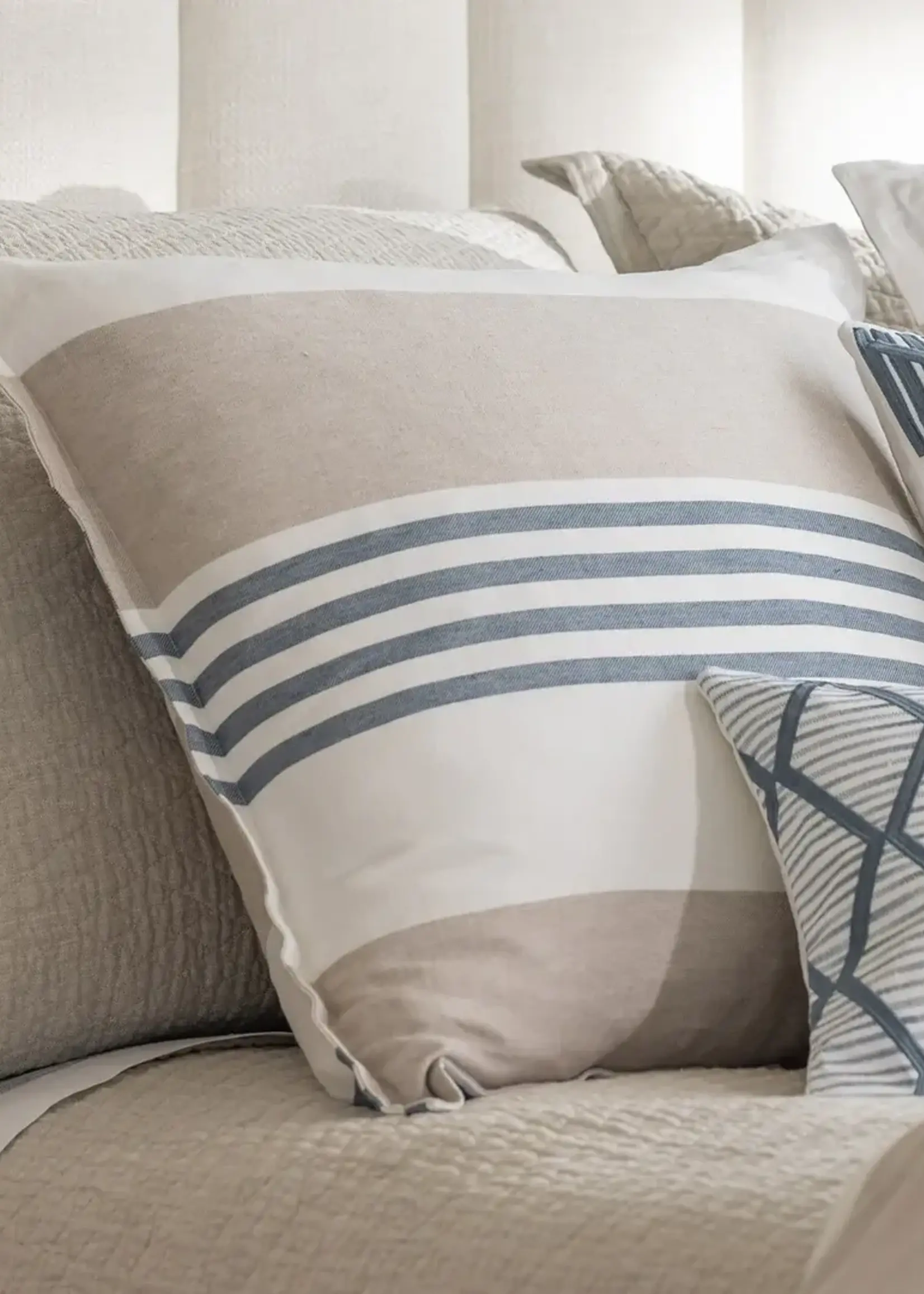 Lili Alessandra Lili Alessandra Newport Euro Pillow White Natural Blue