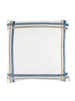 Lili Alessandra Lili Alessandra Oliver White Linen Smokey Blue Fawn Velvet 26x26 Pillow