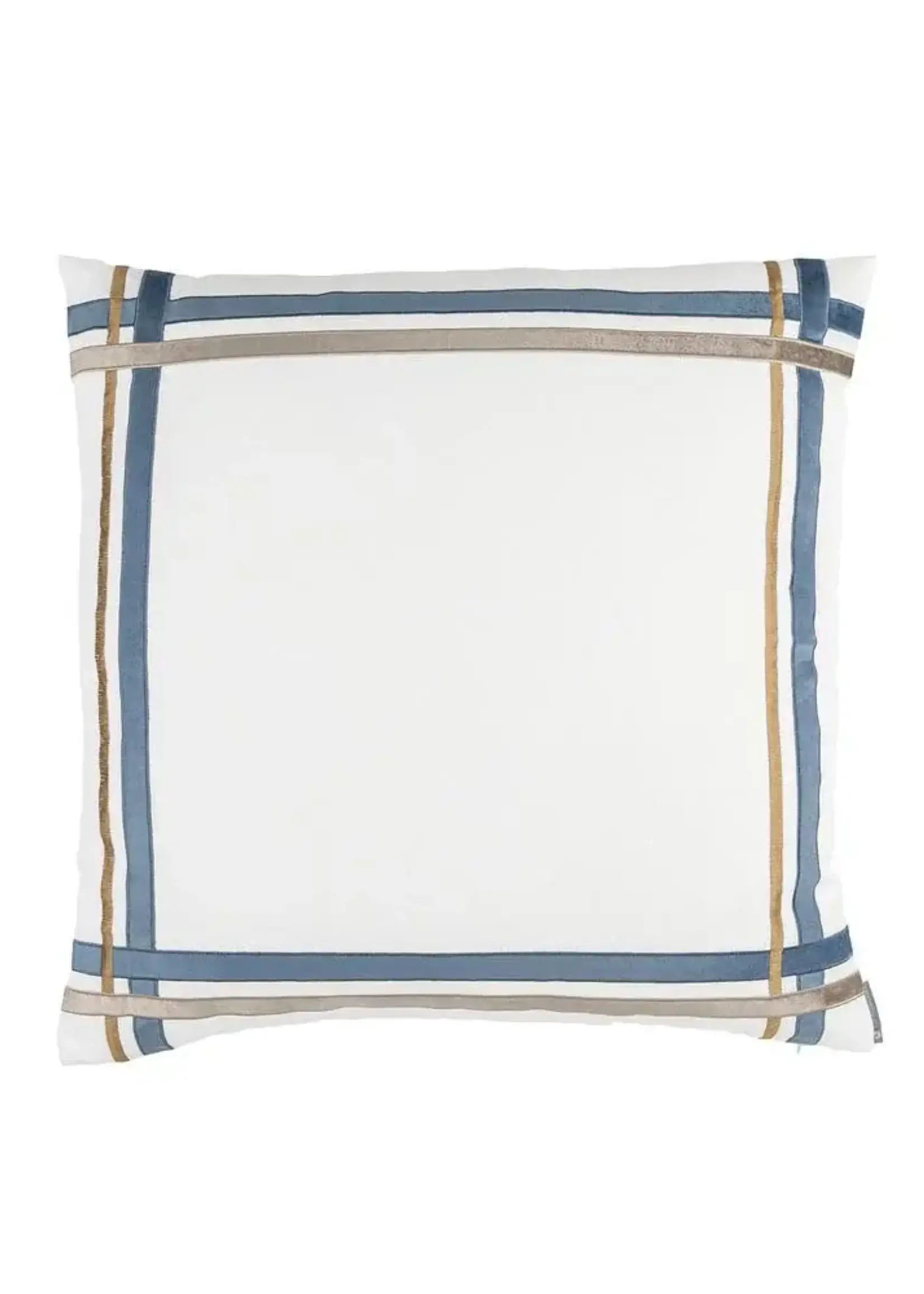Lili Alessandra Lili Alessandra Oliver White Linen Smokey Blue Fawn Velvet 26x26 Pillow