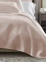 Lili Alessandra LQ2120QBL ENZO DIAMOND QUILTED QUEEN COVERLET BLUSH SILK VELVET 96X98