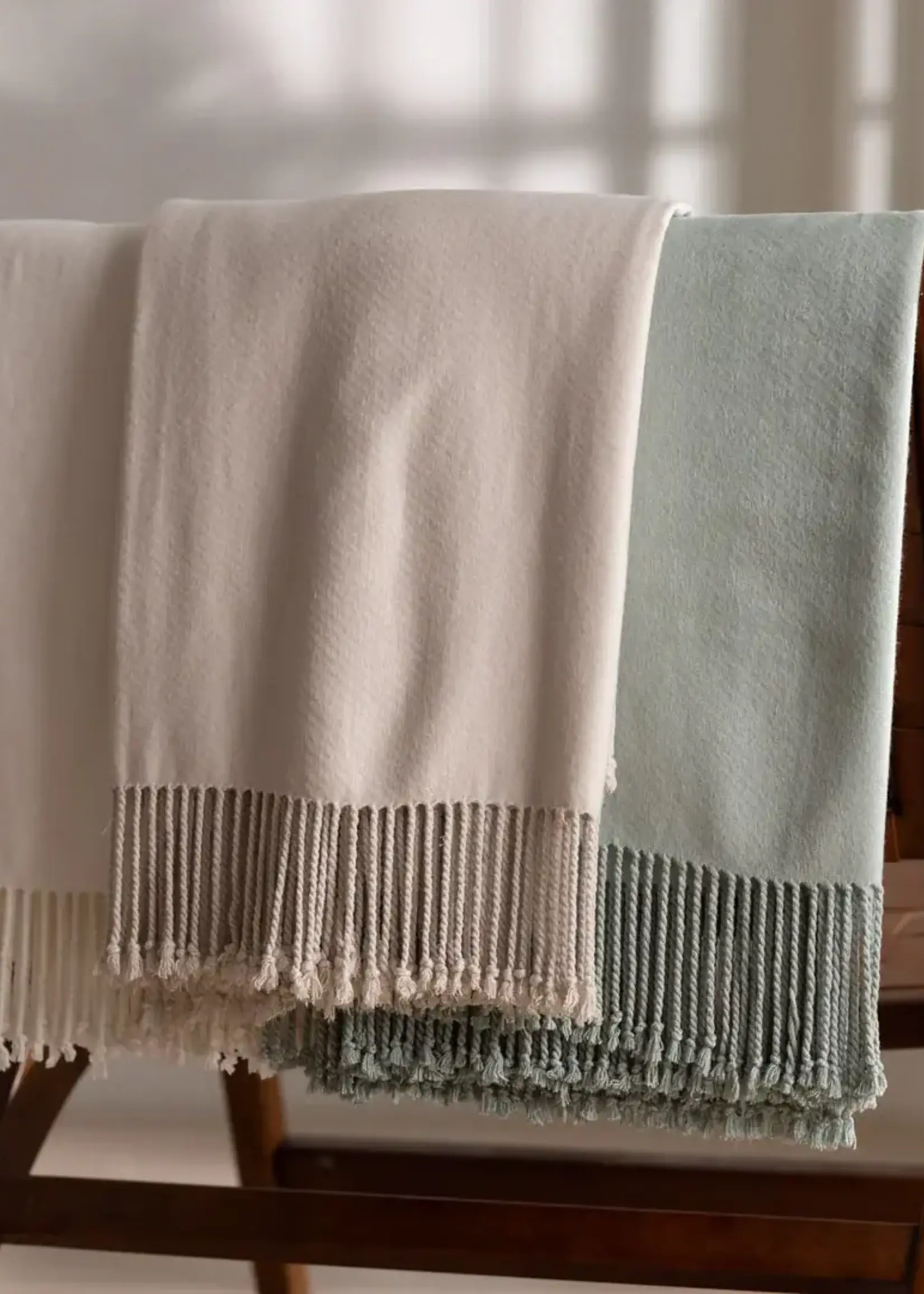 Lili Alessandra Pasha Throw Bamboo/Rayon Sea Foam