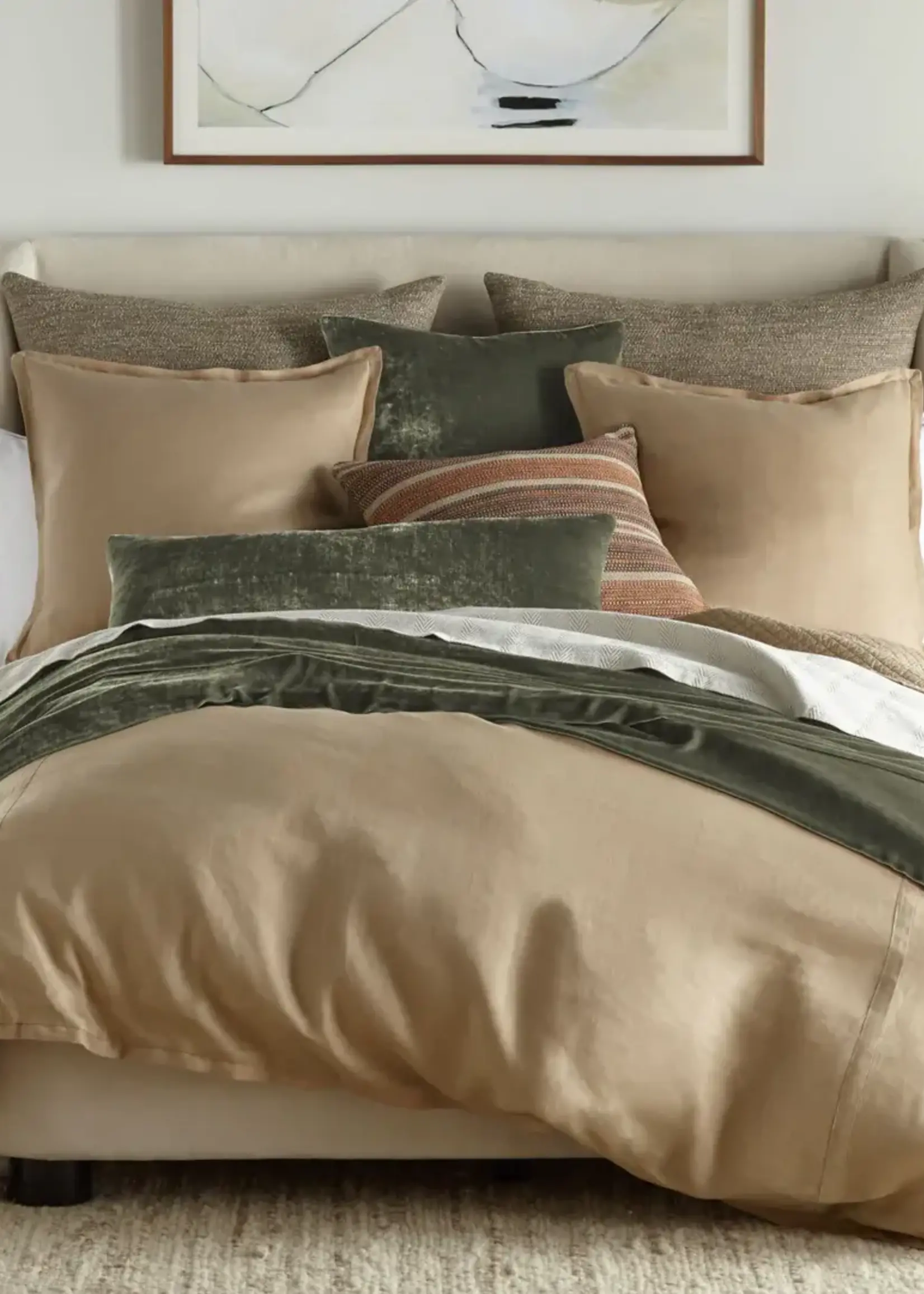 Lili Alessandra Terra Queen Duvet Croissant Herringbone