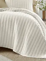 Lili Alessandra Urban Bamboo Quilted King Coverlet Ivory