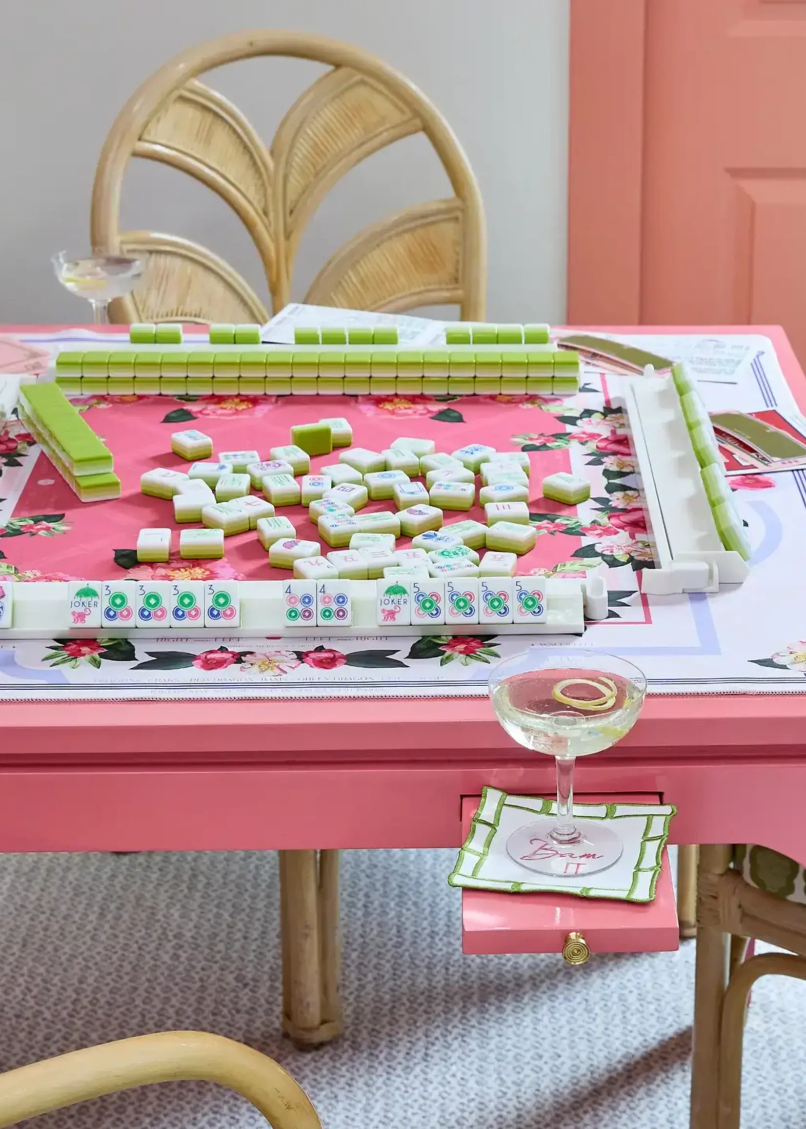 Oh My Mahjong Camellia Mat
