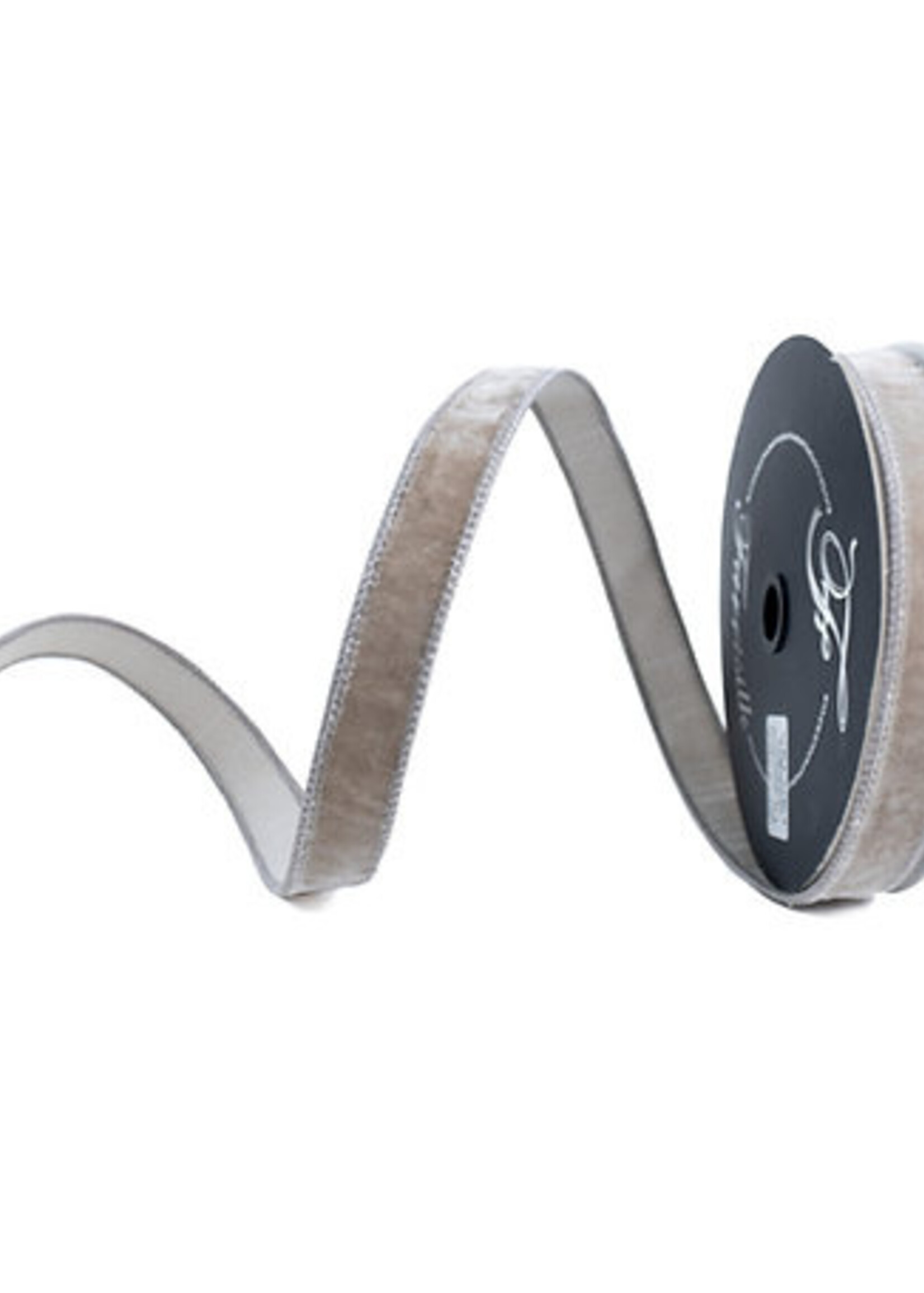 Farrisilk Velvet Ribbon | Platinum 1" x 10 Yards | Craft, Gift Wrap & DIY Ribbon