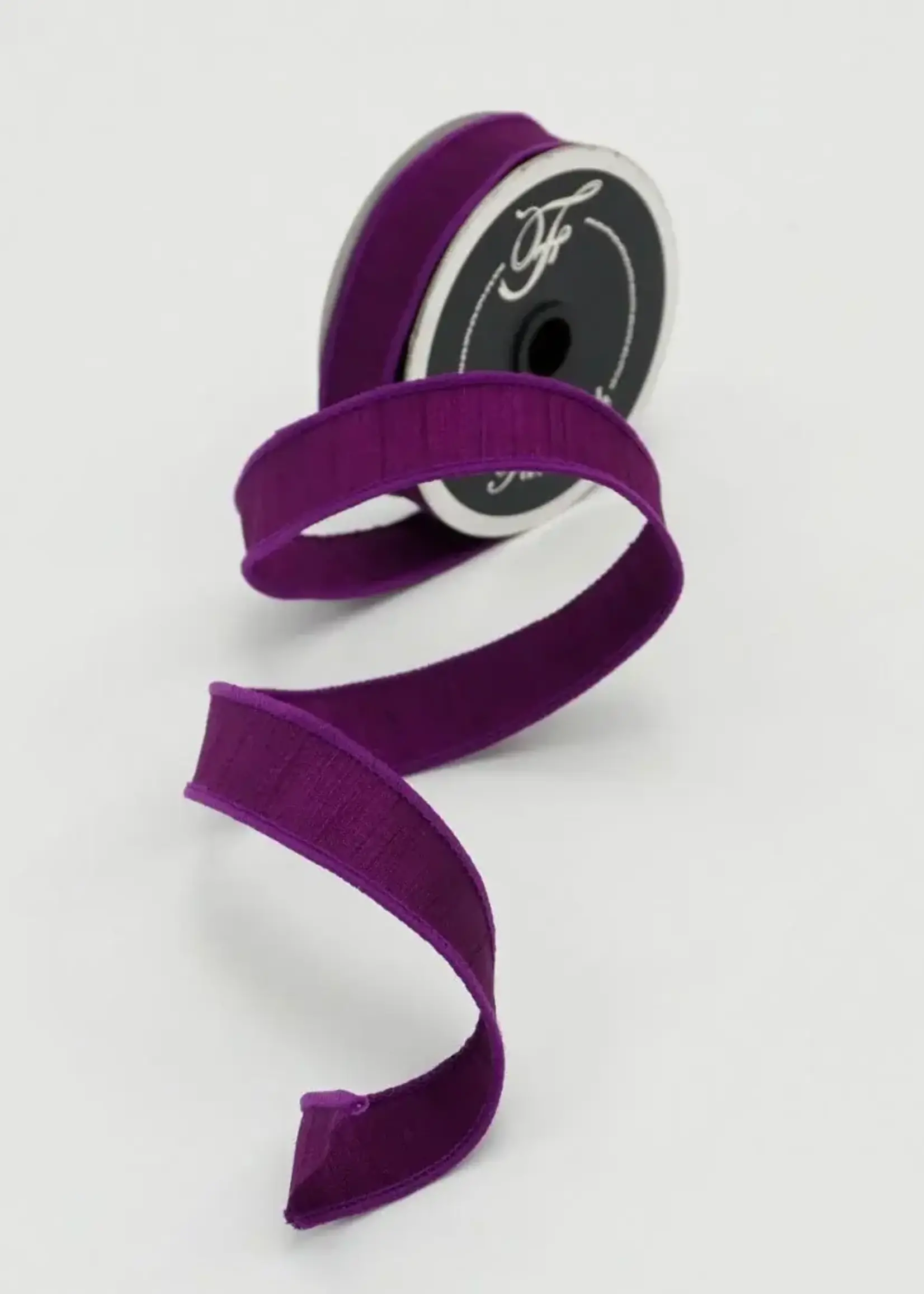 Farrisilk Velvet Ribbon | Platinum 1" x 10 Yards | Craft, Gift Wrap & DIY Ribbon