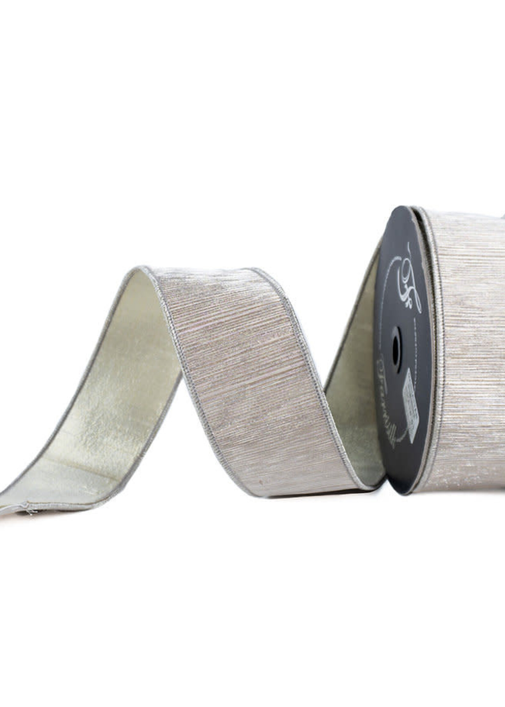 Farrisilk 2.5" x 10yd Manhattan Platinum Ribbon | Decorative Craft & Gift Ribbon