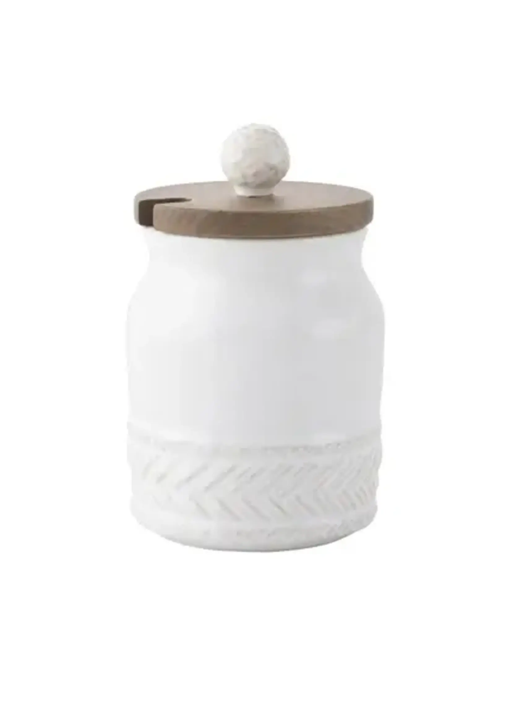 Juliska Juliska Le Panier Sugar Bowl with Wooden Lid – Whitewash