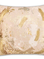 Cloud9 LAHANA03A-IVBLSH 20"x20" Abstract ivory and blush digital print with gold foil