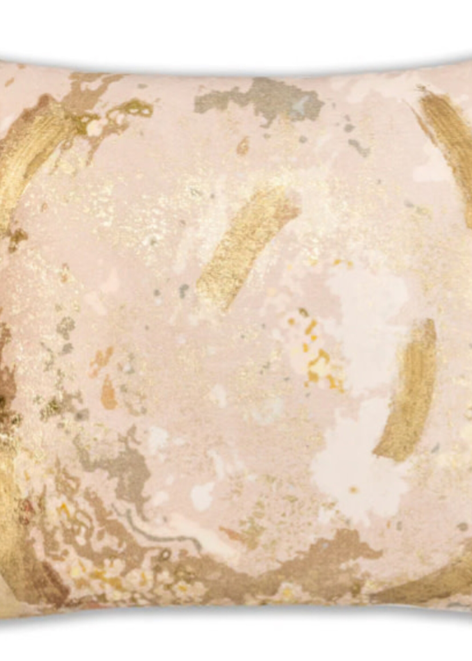 Cloud9 LAHANA03A-IVBLSH 20"x20" Abstract ivory and blush digital print with gold foil